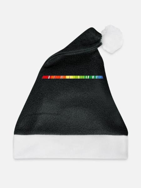 Regenbogen Strich - Weihnachtsmütze - Schwarz/Weiß - Vorne