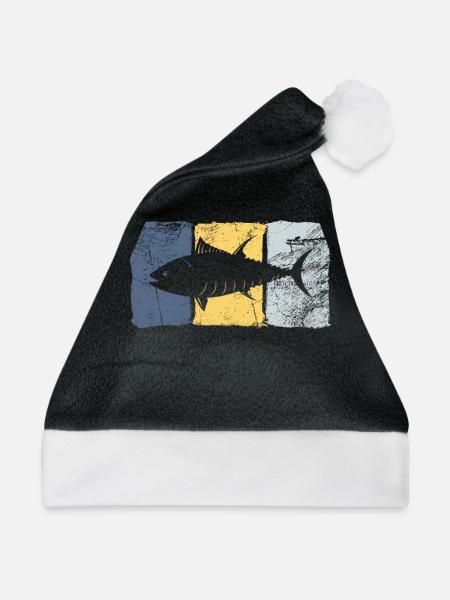 Hochsee Angeln Thunfisch - Weihnachtsmütze - Schwarz/Weiß - Vorne
