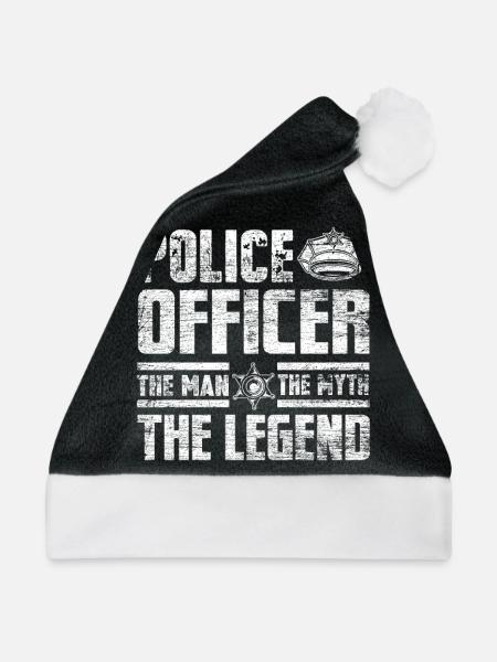 Polizei Polizist - Weihnachtsmütze - Schwarz/Weiß
