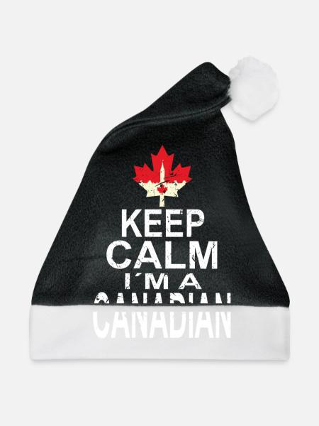 Keep Calm Im a Canadian - Weihnachtsmütze - Schwarz/Weiß - Vorne