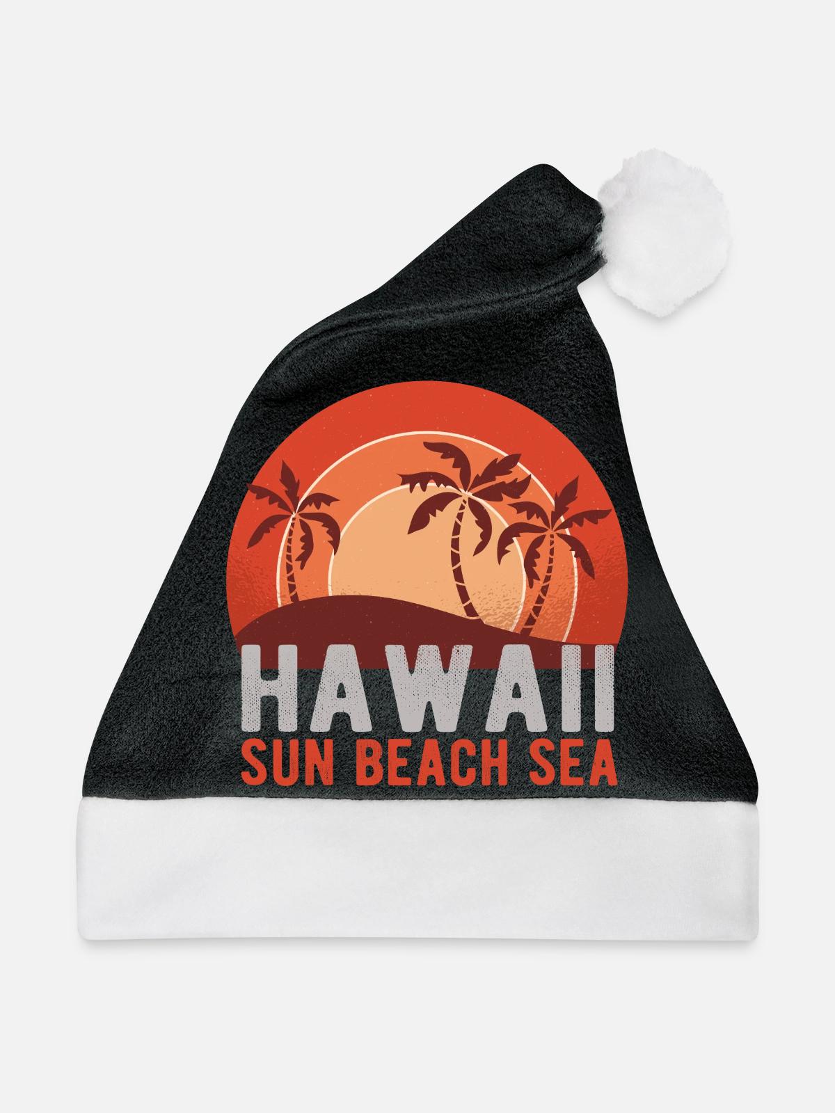 Hawaii - Weihnachtsmütze - Schwarz/Weiß - Vorne