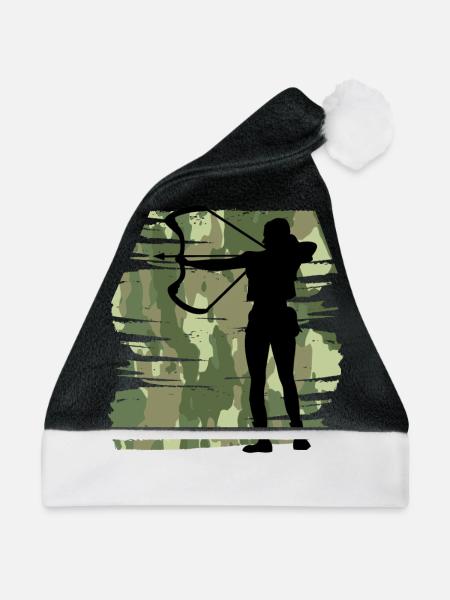 Bogenschützin - Weihnachtsmütze - Schwarz/Weiß