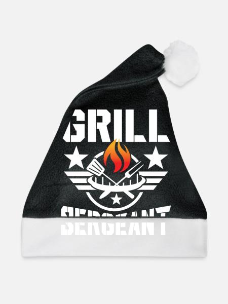 Grill sergeant - Weihnachtsmütze - Schwarz/Weiß - Vorne