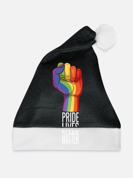 Pride Regenbogen - Weihnachtsmütze - Schwarz/Weiß