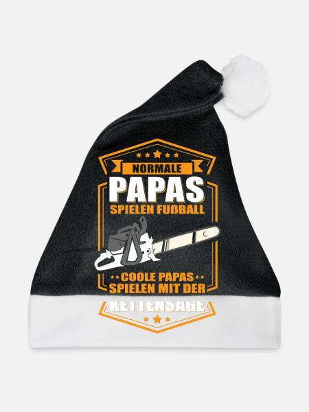 Normale Papas spielen Fußball Kettensäge Motorsäge - Weihnachtsmütze - Schwarz/Weiß