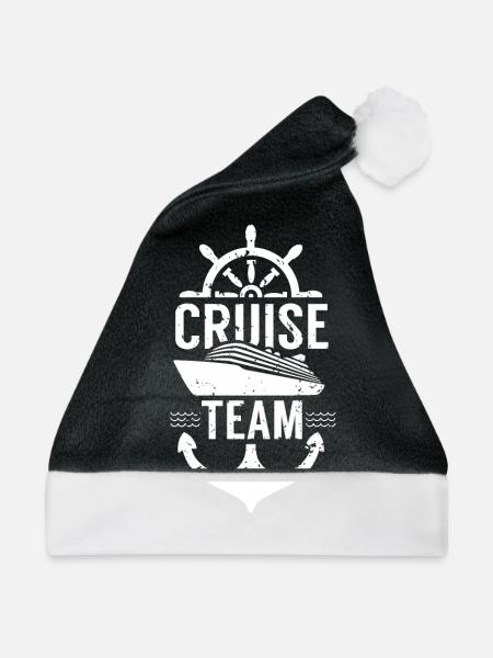 Kapitän Kreuzfahrten Kreuzfahrt Team Kreuzfahrer - Weihnachtsmütze - Schwarz/Weiß - Vorne