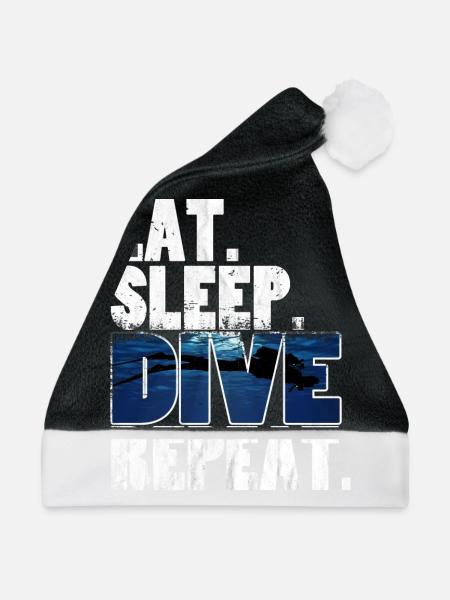 Diving,Dive,Diver - Weihnachtsmütze - Schwarz/Weiß - Vorne