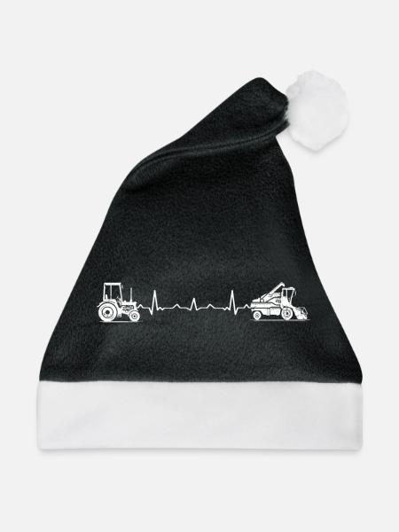Perfektes Mähdrescher Trecker Herzschlag Geschenk - Weihnachtsmütze - Schwarz/Weiß
