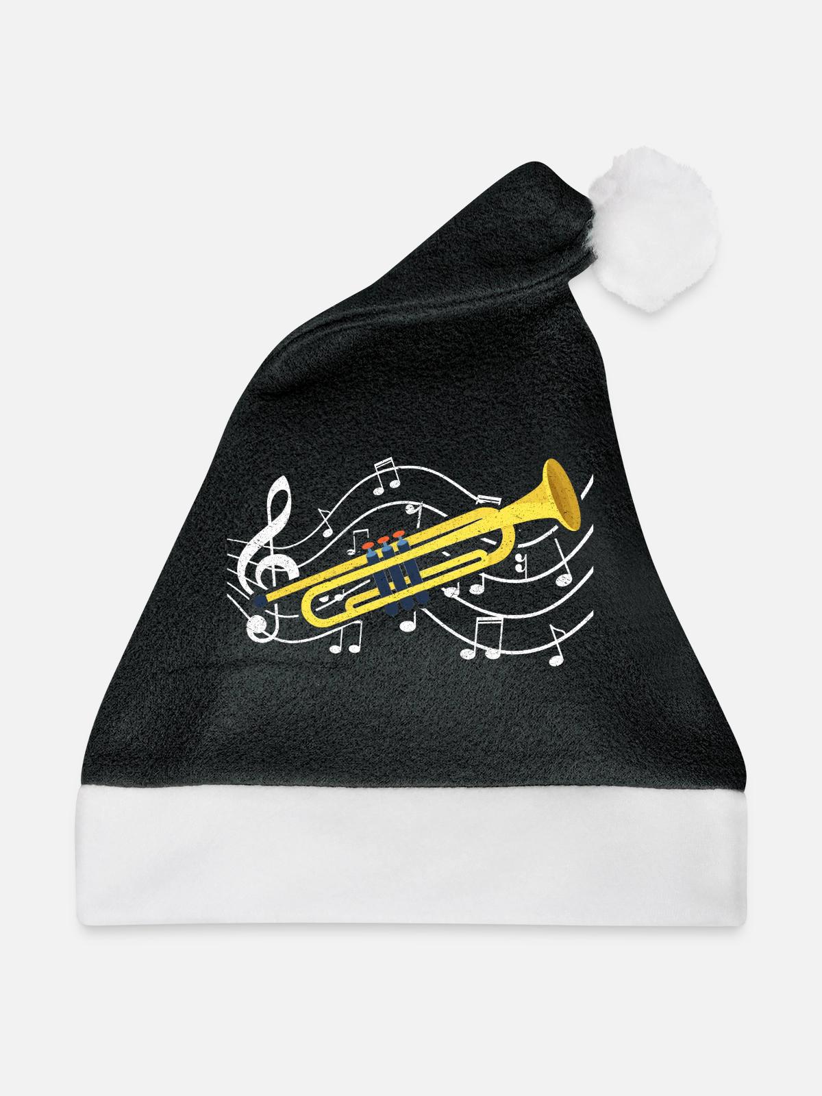 Trompete - Weihnachtsmütze - Schwarz/Weiß - Vorne