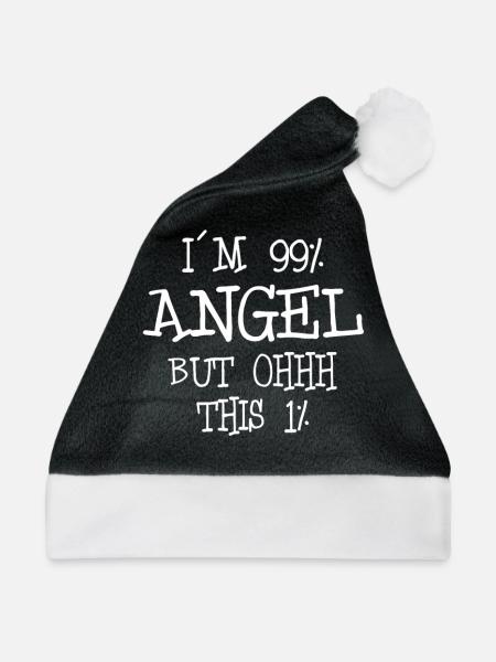 Im 99 Angel - Weihnachtsmütze - Schwarz/Weiß - Vorne