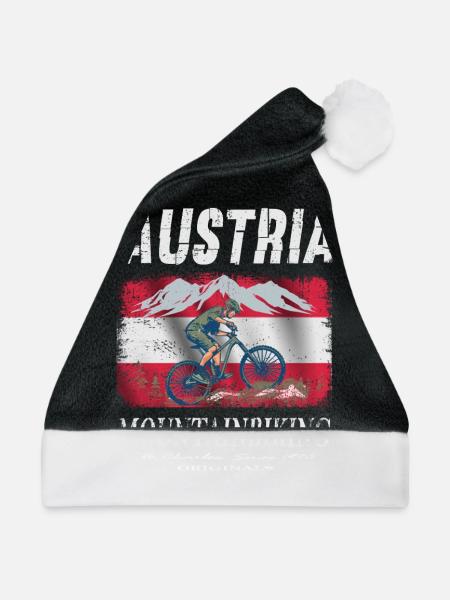 Austria Mountainbiking Radeln Urlaub Geschenk - Weihnachtsmütze - Schwarz/Weiß - Vorne