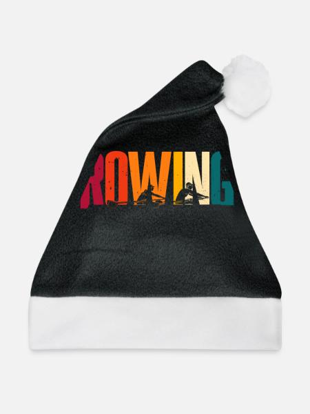 Rudern T-Shirt Geschenk Ruderer Kanu - Weihnachtsmütze - Schwarz/Weiß