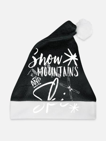 Ski Mountain Snow - Weihnachtsmütze - Schwarz/Weiß