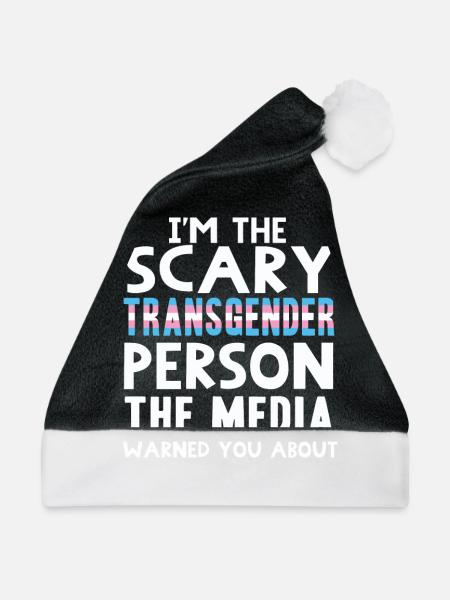 Transgender - Weihnachtsmütze - Schwarz/Weiß - Vorne