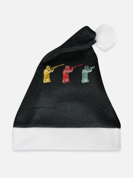 Wurfscheibenschießen Tontauben Schießen Skeet - Weihnachtsmütze - Schwarz/Weiß - Vorne