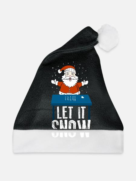 Kokain Kokain Set Kokain Röhrchen Kokainpflanze - Weihnachtsmütze - Schwarz/Weiß - Vorne