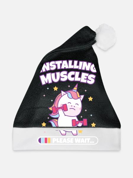 Unicorndress - Einhorn Fitness - Weihnachtsmütze - Schwarz/Weiß