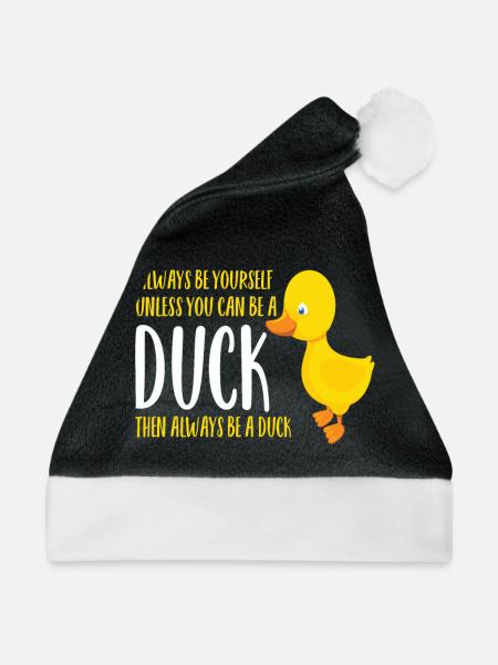 Ente - Weihnachtsmütze - Schwarz/Weiß