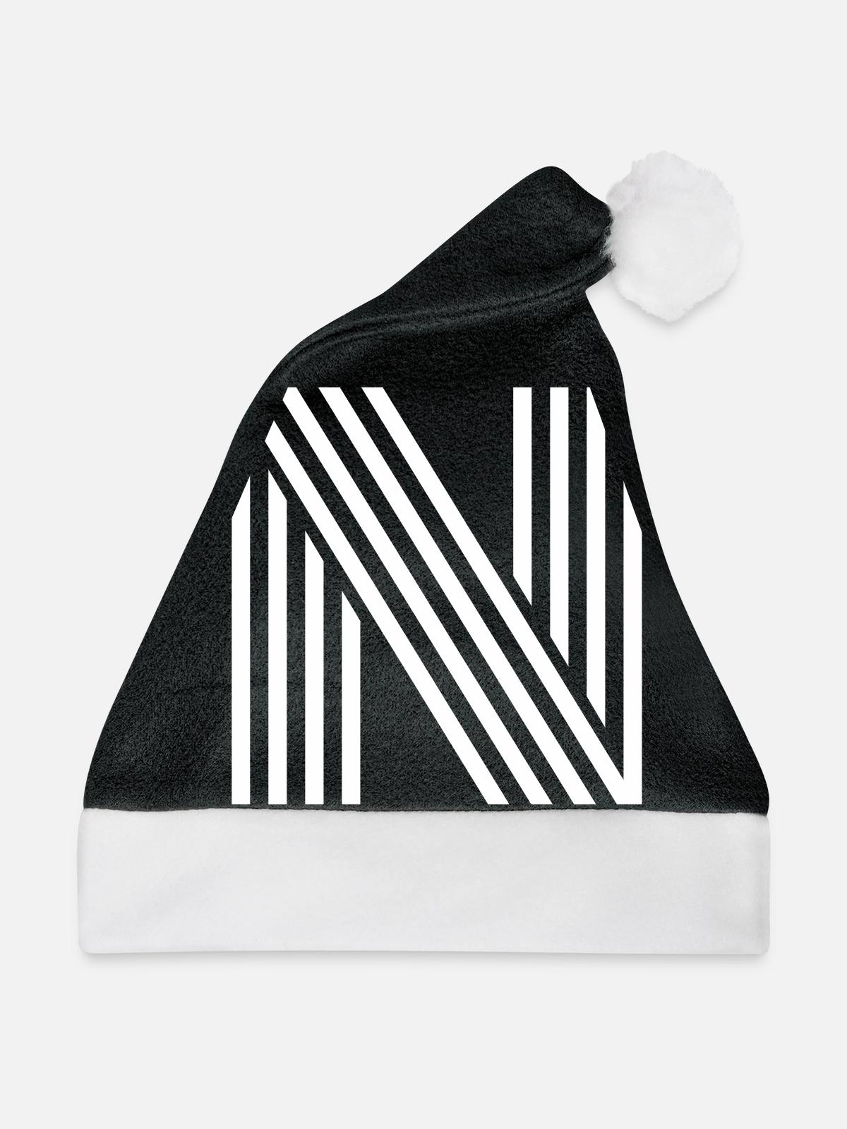 n - Weihnachtsmütze - Schwarz/Weiß - Vorne