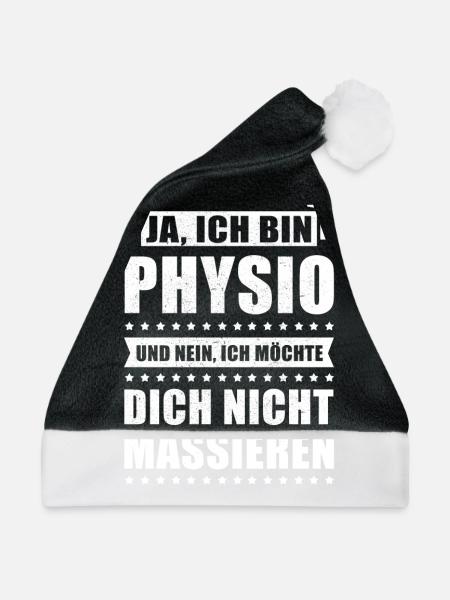 Physiotherapeut Geschenk Ich bin Physio - Weihnachtsmütze - Schwarz/Weiß