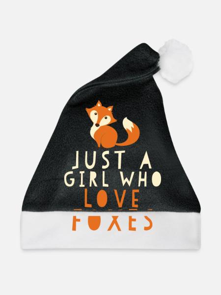 Just a girl who loves Foxes - Weihnachtsmütze - Schwarz/Weiß - Vorne