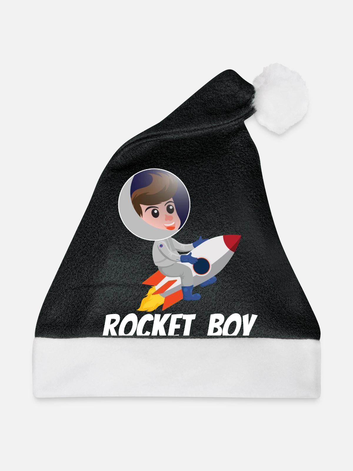 SPACE / ROCKET: Rocket Boy - Weihnachtsmütze - Schwarz/Weiß - Vorne