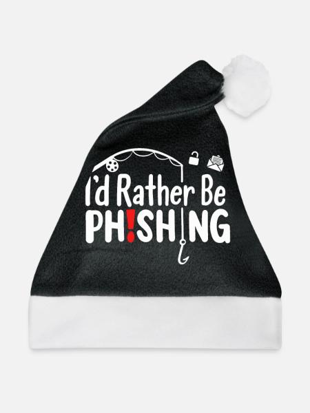 I'd Rather Be Phishing - Weihnachtsmütze - Schwarz/Weiß - Vorne
