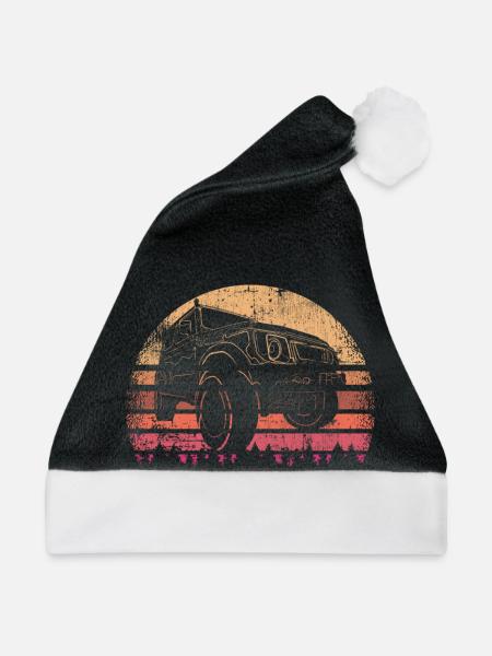Offroad Geländewagen - Weihnachtsmütze - Schwarz/Weiß - Vorne