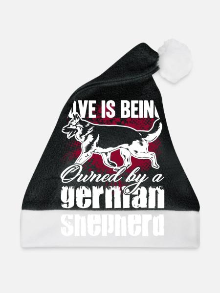 Deutscher Schäferhund im Besitz des Deutschen Schäferhundes - Weihnachtsmütze - Schwarz/Weiß