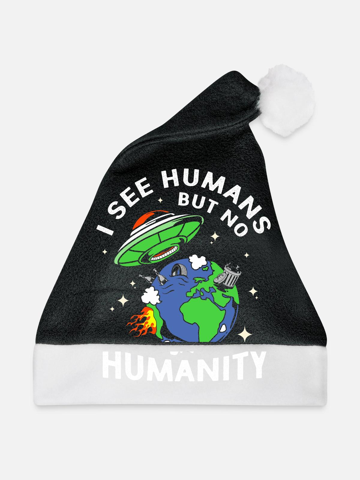 Alien - Weihnachtsmütze - Schwarz/Weiß - Vorne