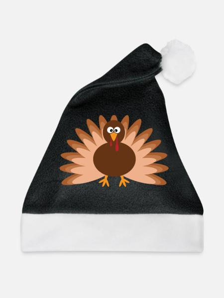 thanksgiving day outfits Truthahn Vogel - Weihnachtsmütze - Schwarz/Weiß