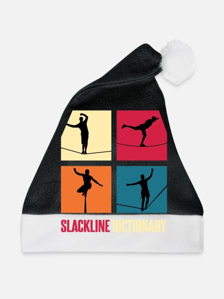 Slackline Lexikon Geschenk - Weihnachtsmütze - Schwarz/Weiß