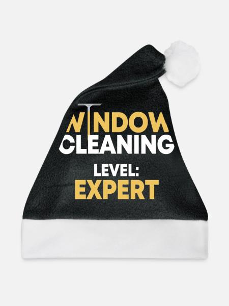 Fensterputzer Experte - Weihnachtsmütze - Schwarz/Weiß