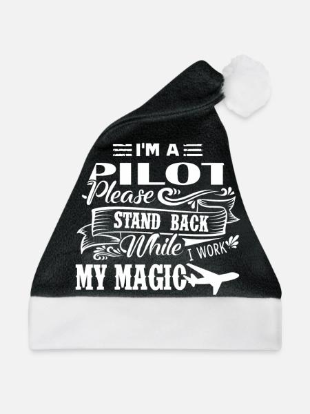 Pilot Ich bin ein Pilot - Weihnachtsmütze - Schwarz/Weiß - Vorne