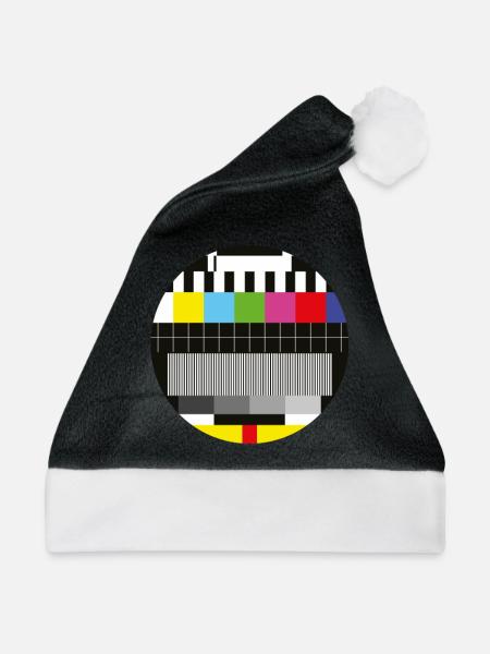 Testbild - Kein Signal TV Sendepause - Weihnachtsmütze - Schwarz/Weiß