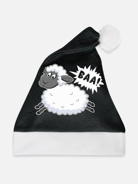 Schafe Baa Baaa Schafe - Weihnachtsmütze - Schwarz/Weiß