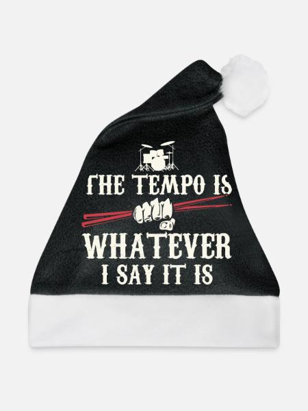 Schlagzeug Schlagzeuger Drummer Geschenk Trommler - Weihnachtsmütze - Schwarz/Weiß - Vorne