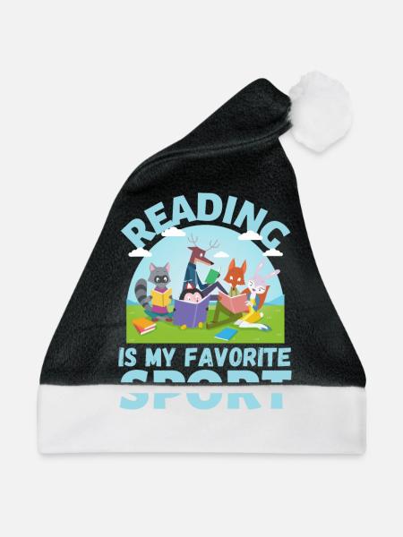lesen ist mein lieblings sport tier lesen Bücher - Weihnachtsmütze - Schwarz/Weiß - Vorne