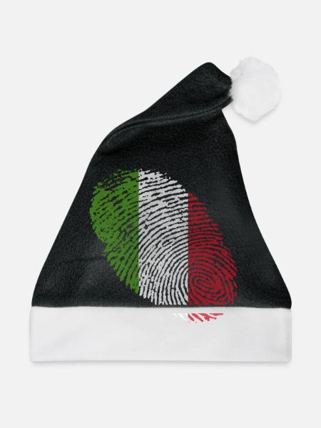 Italien Fingerabdruck - Weihnachtsmütze - Schwarz/Weiß - Vorne