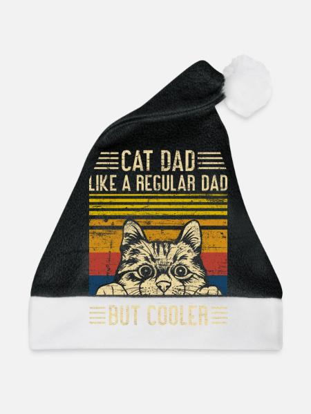 Cat Dad Katzen Papa - Weihnachtsmütze - Schwarz/Weiß