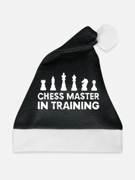 CHESS CHESS PLAYER: Chess Master in Training - Weihnachtsmütze - Schwarz/Weiß - Vorne