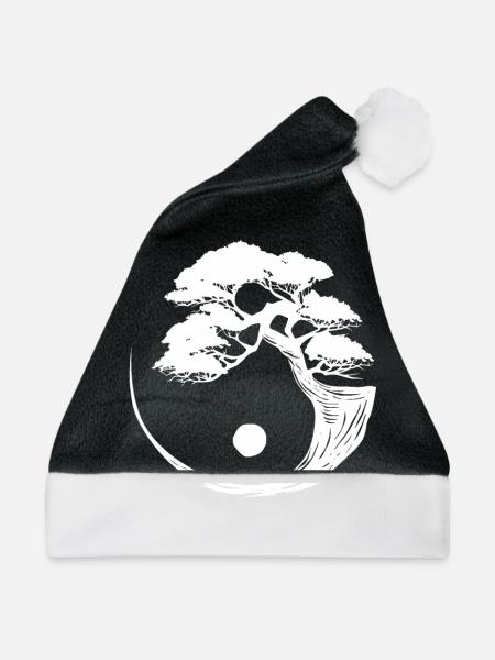 Bonsai Baum - Weihnachtsmütze - Schwarz/Weiß - Vorne