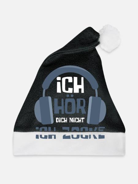 Gaming Game Gamer - Weihnachtsmütze - Schwarz/Weiß - Vorne