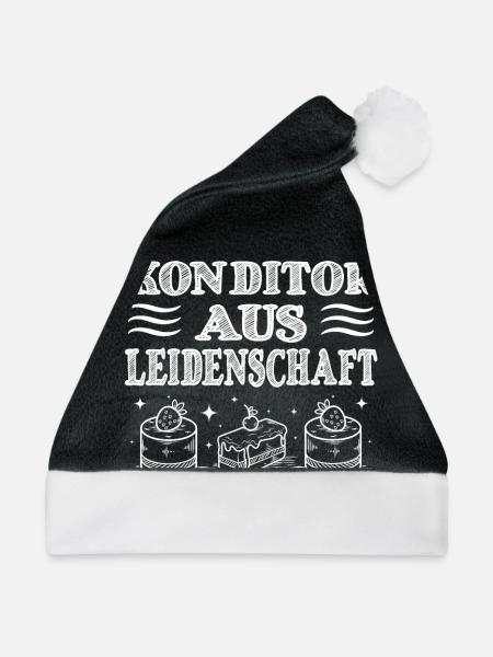 Konditor - Weihnachtsmütze - Schwarz/Weiß - Vorne
