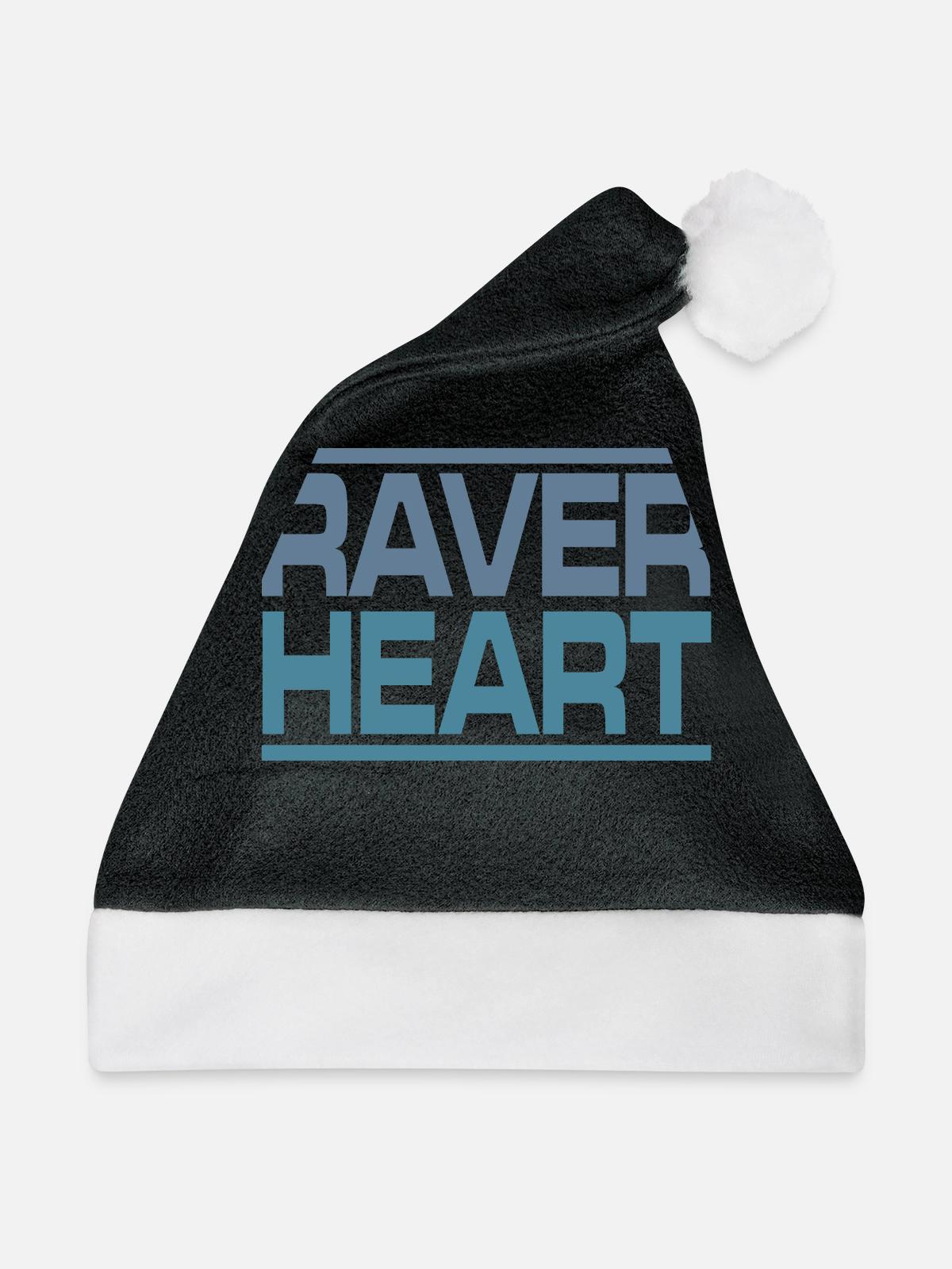 Raver Rave Techno - Weihnachtsmütze - Schwarz/Weiß - Vorne