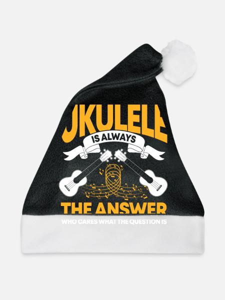 Ukulele - Weihnachtsmütze - Schwarz/Weiß - Vorne