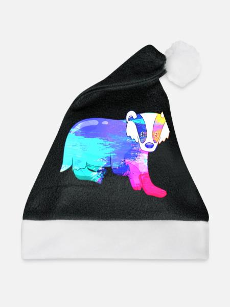 Dachs Farbenfroh - Weihnachtsmütze - Schwarz/Weiß