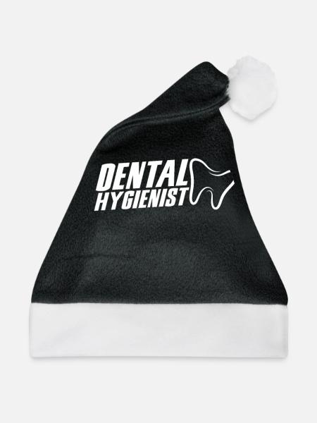 Dentalhygieniker Zahnhygieniker Dental Zahn - Weihnachtsmütze - Schwarz/Weiß - Vorne
