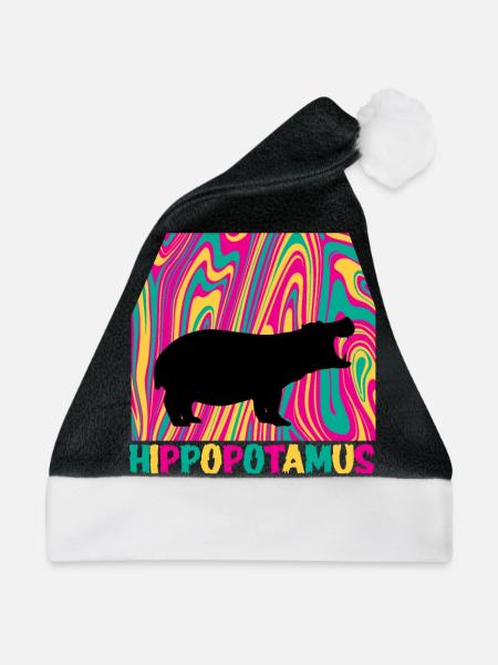 Nilpferd Geschenk - Weihnachtsmütze - Schwarz/Weiß