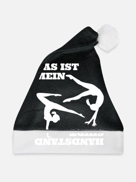 Gymnastik Bodenturnen Handstand Sportlehrer Turner - Weihnachtsmütze - Schwarz/Weiß - Vorne